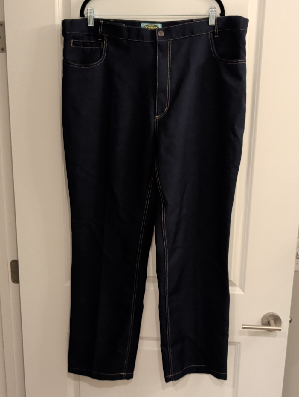 HABAND'S Fit-Forever Men's 42W 33L Dark Denim Look Straight-Leg Pants BIG & TALL
